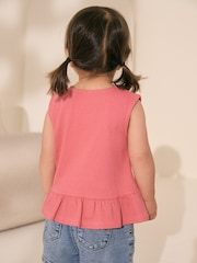 Coral Pink Peplum Textured Vest (3mths-7yrs) - Image 3 of 8