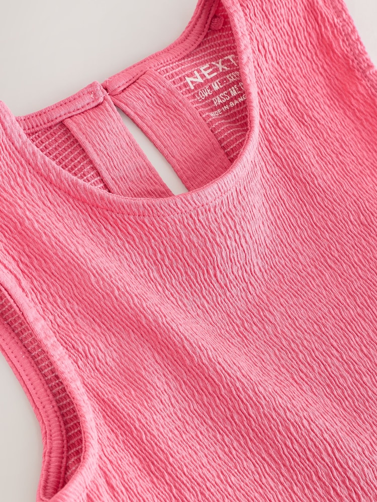 Coral Pink Peplum Textured Vest (3mths-7yrs) - Image 6 of 8