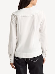 GANNI White V-Neck Collar Shirt - Image 2 of 4