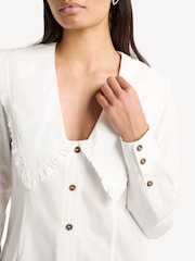 GANNI White V-Neck Collar Shirt - Image 4 of 4