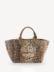 GANNI Leopard XXL Shopper Tote Bag - Image 1 of 8