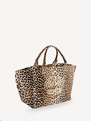 GANNI Leopard XXL Shopper Tote Bag - Image 5 of 8