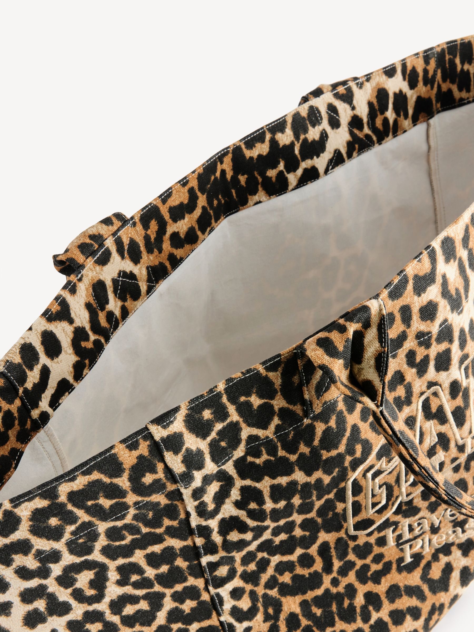 GANNI Leopard XXL Shopper Tote Bag | Seasons