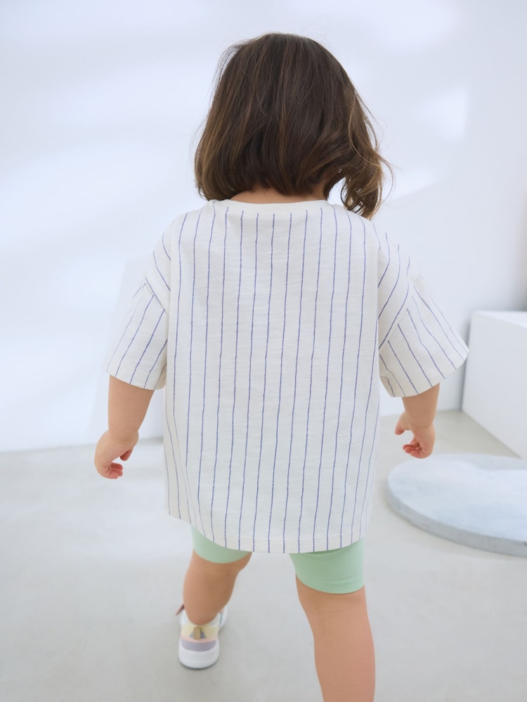 White Stripe Embroidered Fruits Short Sleeve T-Shirt (3mths-7yrs) - Image 2 of 8