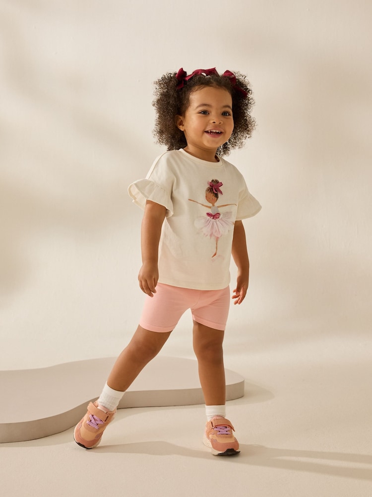 Ecru Ballerina - Rüschen-Kurzarm-Oberteil aus 100 % Baumwolle (3 Monate bis 7 Jahre) - Bild 2 von 7 Ecru Ballerina - Rüschen-Kurzarm-Oberteil aus 100 % Baumwolle (3 Monate bis 7 Jahre) - Bild 2 von 7