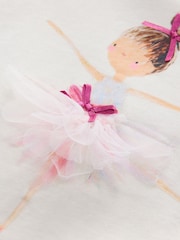 Ecru Ballerina 100% Cotton Frill Short Sleeve Top (3mths-7yrs) - Image 6 of 7