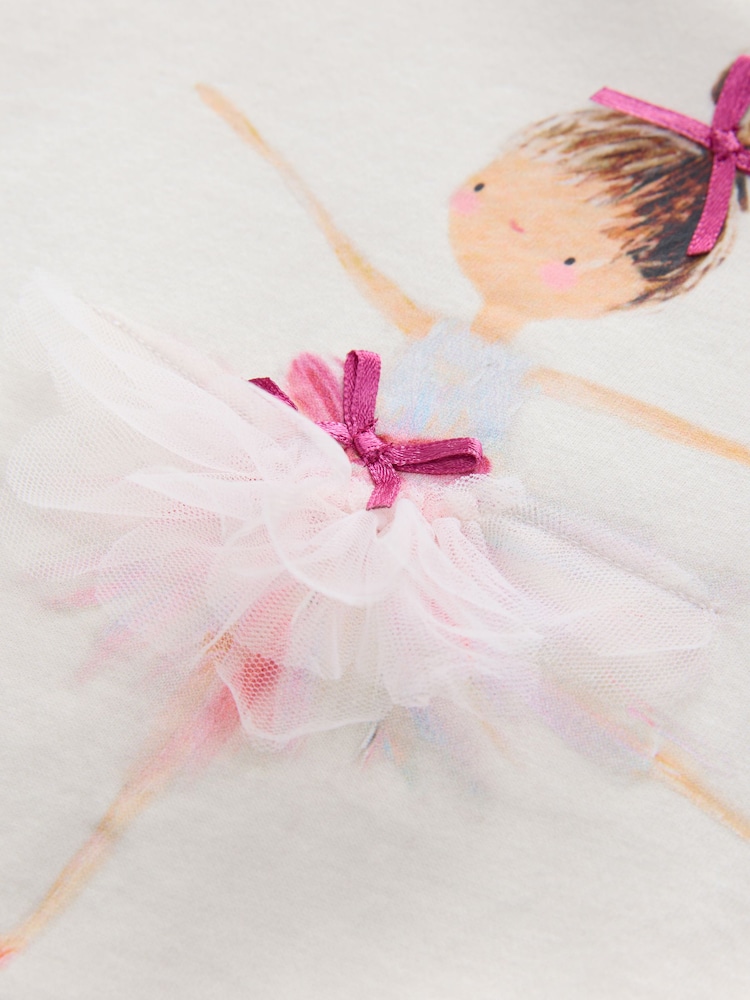 Ballerine écrue - Haut 100% coton à volants et manches courtes (3mois-7ans) - Image 6 of 7