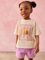 Ecru Padded Sun Character Short Sleeve T-Shirt (3mths-7yrs) - Image 1 of 8