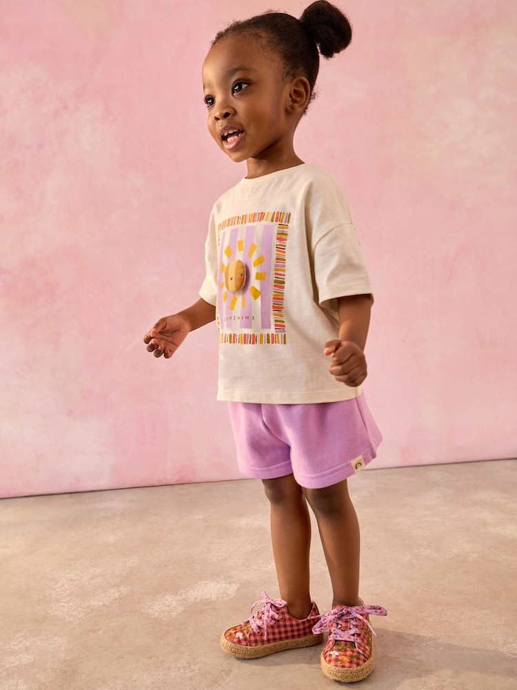 Ecru Padded Sun Character Short Sleeve T-Shirt (3mths-7yrs) - Image 2 of 8