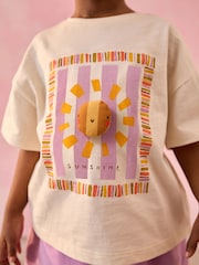 Ecru Padded Sun Character Short Sleeve T-Shirt (3mths-7yrs) - Image 4 of 8