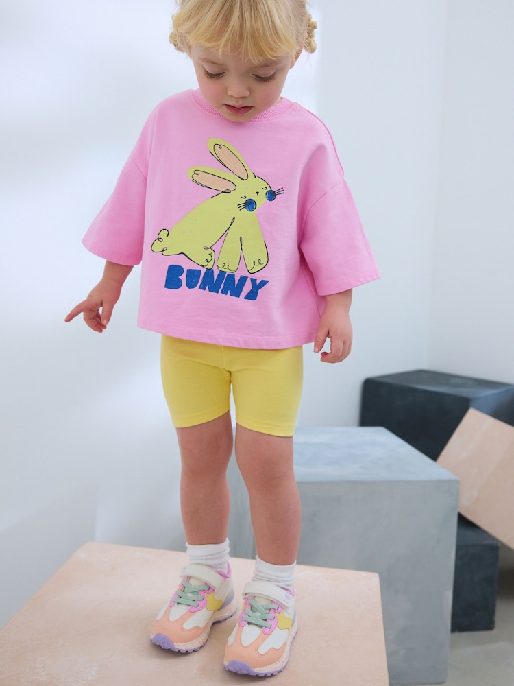 Pink Bunny Short Sleeve T-Shirt (3mths-7yrs) - Image 1 of 7