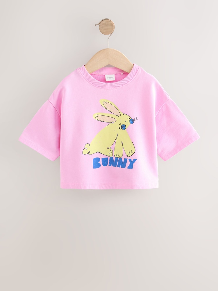 Pink Bunny Short Sleeve T-Shirt (3mths-7yrs) - Image 4 of 7