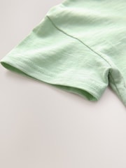 Verde salvia - 100% Cotton Short Sleeve Embroidered Pocket T-Shirt (3mths-7yrs) - Imagen 7 de 7