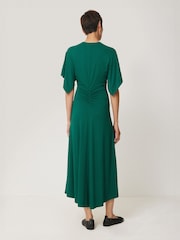 Jigsaw Green Crepe Flutter Sleeve Dress - Image 5 of 6