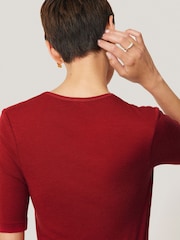 Jigsaw Red Merino Half Sleeve T-Shirt - Image 4 of 7