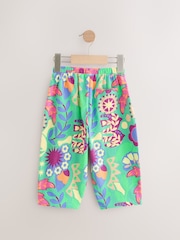 Green Tropical Print Textured Barrel Leg Trousers (3mths-7yrs) - Image 5 of 7