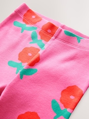 Pink/Red Flower Rib Flare Leggings (3mths-7yrs) - Image 7 of 8