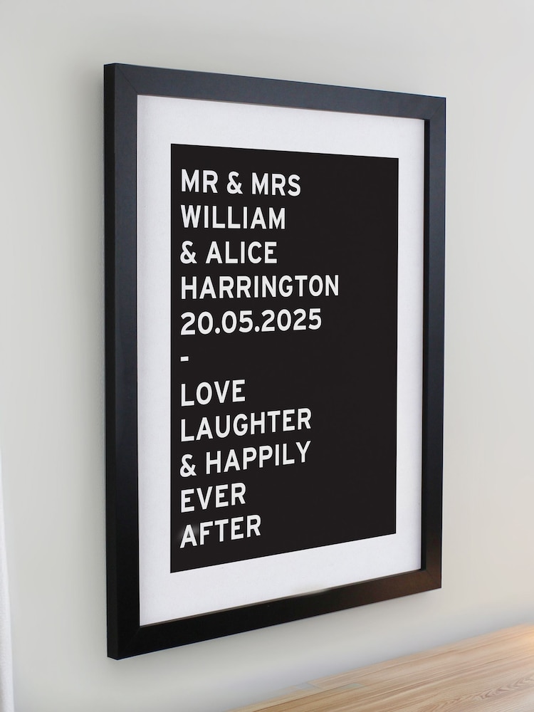 Personalised Typography Black Poster Frame Wall Art by PMC - Image 4 of 4 Personalised Typography Black Poster Frame Wall Art by PMC - Image 4 of 4