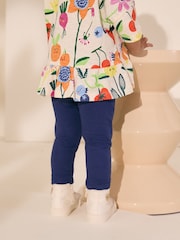 Navy Strawberry and Lemon Character Embellished Leggings (3mths-7yrs) - Image 3 of 3