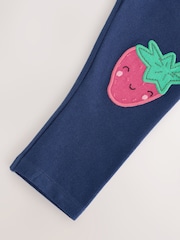 Navy Strawberry and Lemon Character Embellished Leggings (3mths-7yrs) - Image 7 of 7