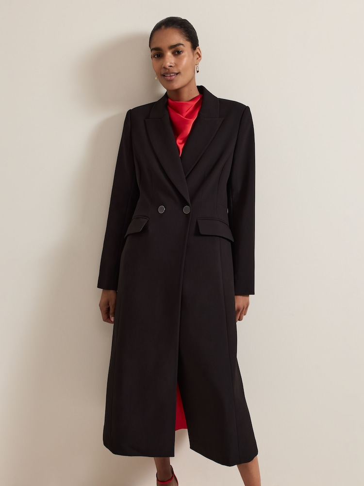 Phase Eight Black Maya Crepe Coat - Image 1 of 7