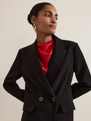 Phase Eight Black Maya Crepe Coat - Image 4 of 7