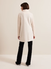 Phase Eight Cream Lea Popper Knit Coat - Image 2 of 7