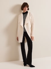 Phase Eight Cream Lea Popper Knit Coat - Image 3 of 7