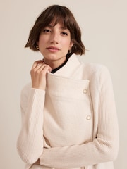 Phase Eight Cream Lea Popper Knit Coat - Image 4 of 7
