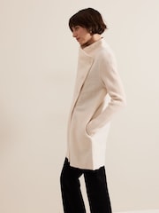 Phase Eight Cream Lea Popper Knit Coat - Image 5 of 7