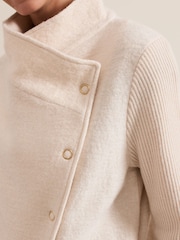 Phase Eight Cream Lea Popper Knit Coat - Image 6 of 7