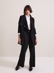 Phase Eight Black Lea Popper Knit Coat - Image 3 of 8
