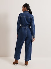 Phase Eight Blue Petite Avalon Denim Utility 100% Cotton Jumpsuit - Image 2 of 6