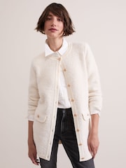 Phase Eight Cream Laci Boucle Coatigan - Image 1 of 7