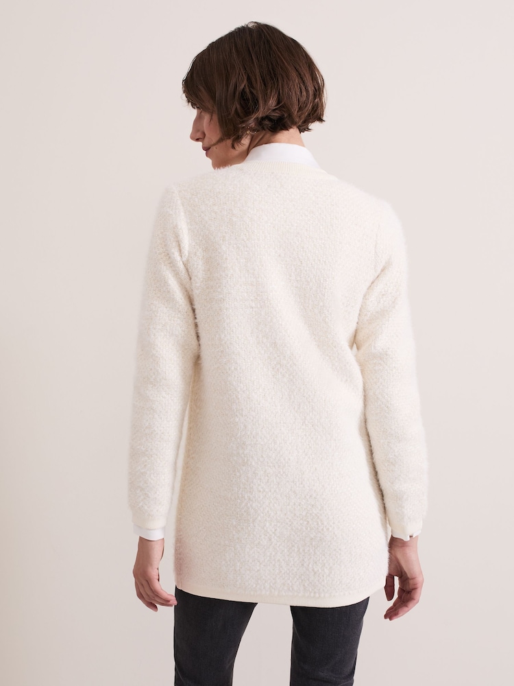 Phase Eight Cream Laci Boucle Coatigan - Image 2 of 7