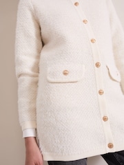 Phase Eight Cream Laci Boucle Coatigan - Image 5 of 7