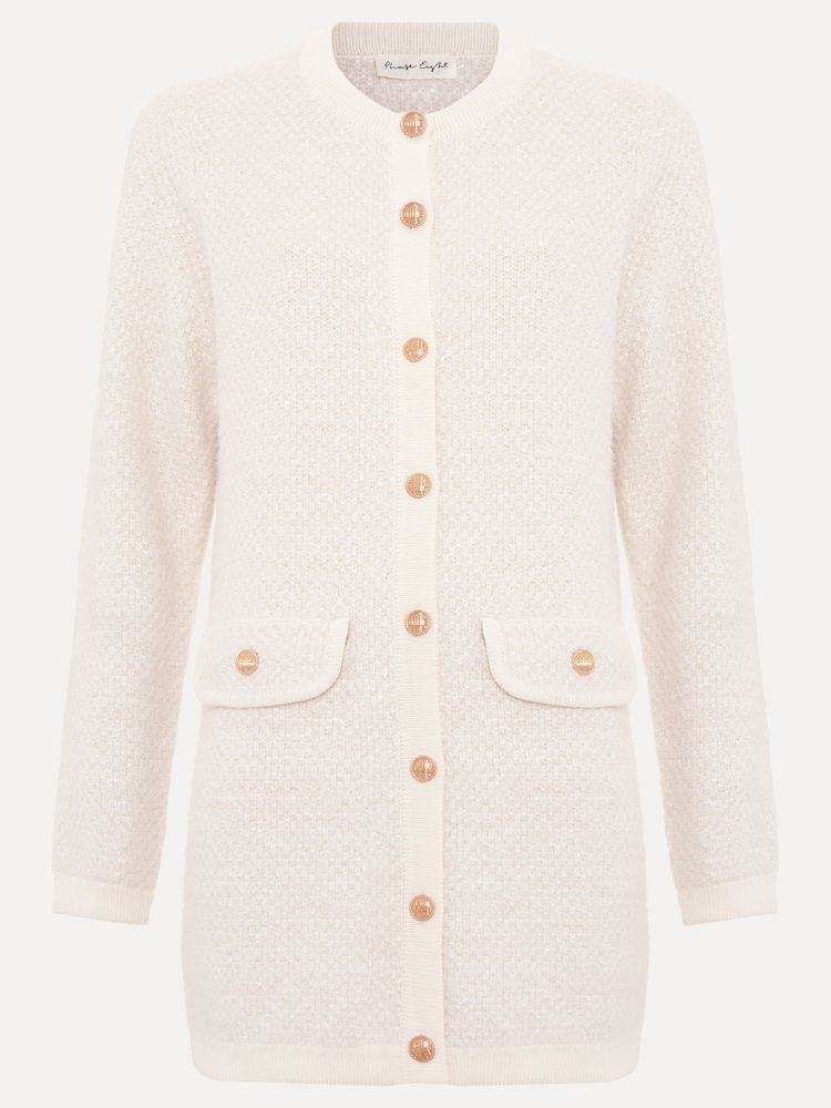 Phase Eight Cream Laci Boucle Coatigan - Image 7 of 7