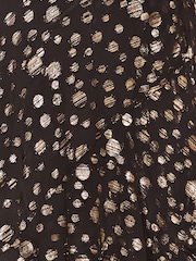 Lipsy Metallic Black Spot Short Sleeve Ruffle Maxi Dress - Image 5 of 5