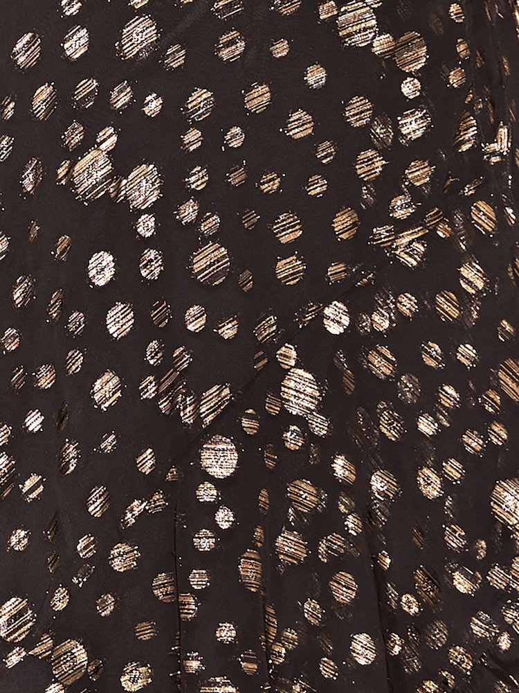Lipsy Metallic Black Spot Short Sleeve Ruffle Maxi Dress - Image 5 of 5 Lipsy Metallic Black Spot Short Sleeve Ruffle Maxi Dress - Image 5 of 5