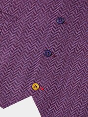 Joe Browns Purple Single Breasted Wool Blend Herringbone Waistcoat - Image 6 of 7