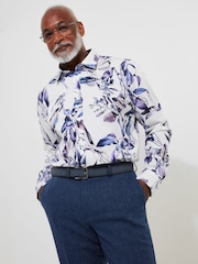 Joe Browns Purple Winter Floral Print Long Sleeve 100% Cotton Shirt - Image 1 of 6