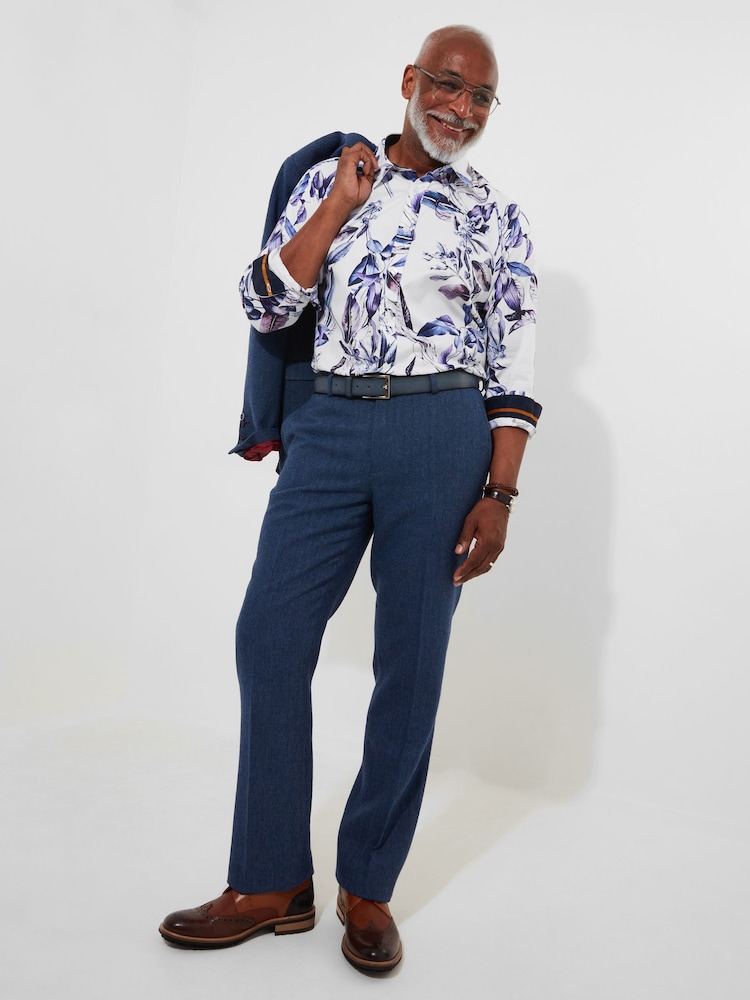 Joe Browns Purple Winter Floral Print Long Sleeve 100% Cotton Shirt - Image 2 of 6
