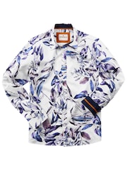 Joe Browns Purple Winter Floral Print Long Sleeve 100% Cotton Shirt - Image 5 of 6