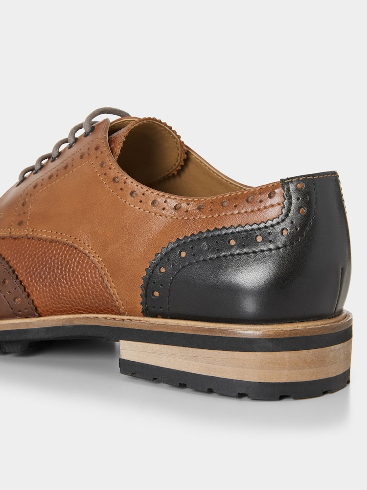 Joe Browns Brown Mixed Pebble Leather Brogues - Image 5 of 7
