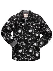 Joe Browns Black Monochrome Sketched Music Note 100% Cotton Printed Long Sleeve Shirt - Image 7 of 8