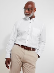 Joe Browns White 100% Cotton Classic Button Down Collar Oxford Shirt with Floral Trims - Image 2 of 7