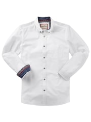 Joe Browns White 100% Cotton Classic Button Down Collar Oxford Shirt with Floral Trims - Image 5 of 7
