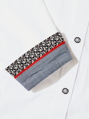 Joe Browns White 100% Cotton Classic Button Down Collar Oxford Shirt with Floral Trims - Image 7 of 7