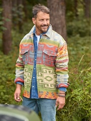 Joe Browns Green Autumnal Print Long Sleeve Overshirt - Image 1 of 8
