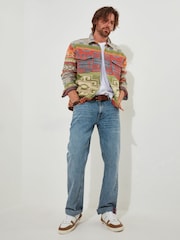 Joe Browns Green Autumnal Print Long Sleeve Overshirt - Image 4 of 8